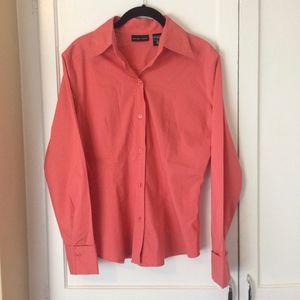 NEW YORK & COMPANY CORAL LONG SLEEVE SHIRT